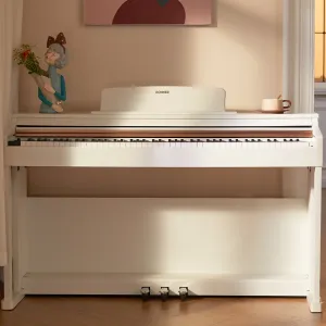 Donner DDP-100 White 88 Key Fully Weighted Upright Digital Piano 3 Pedal