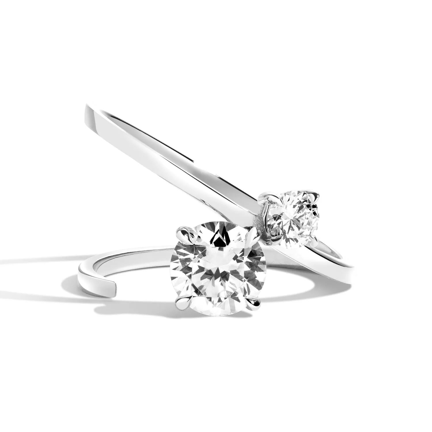 Double Brilliant Slant Ring
