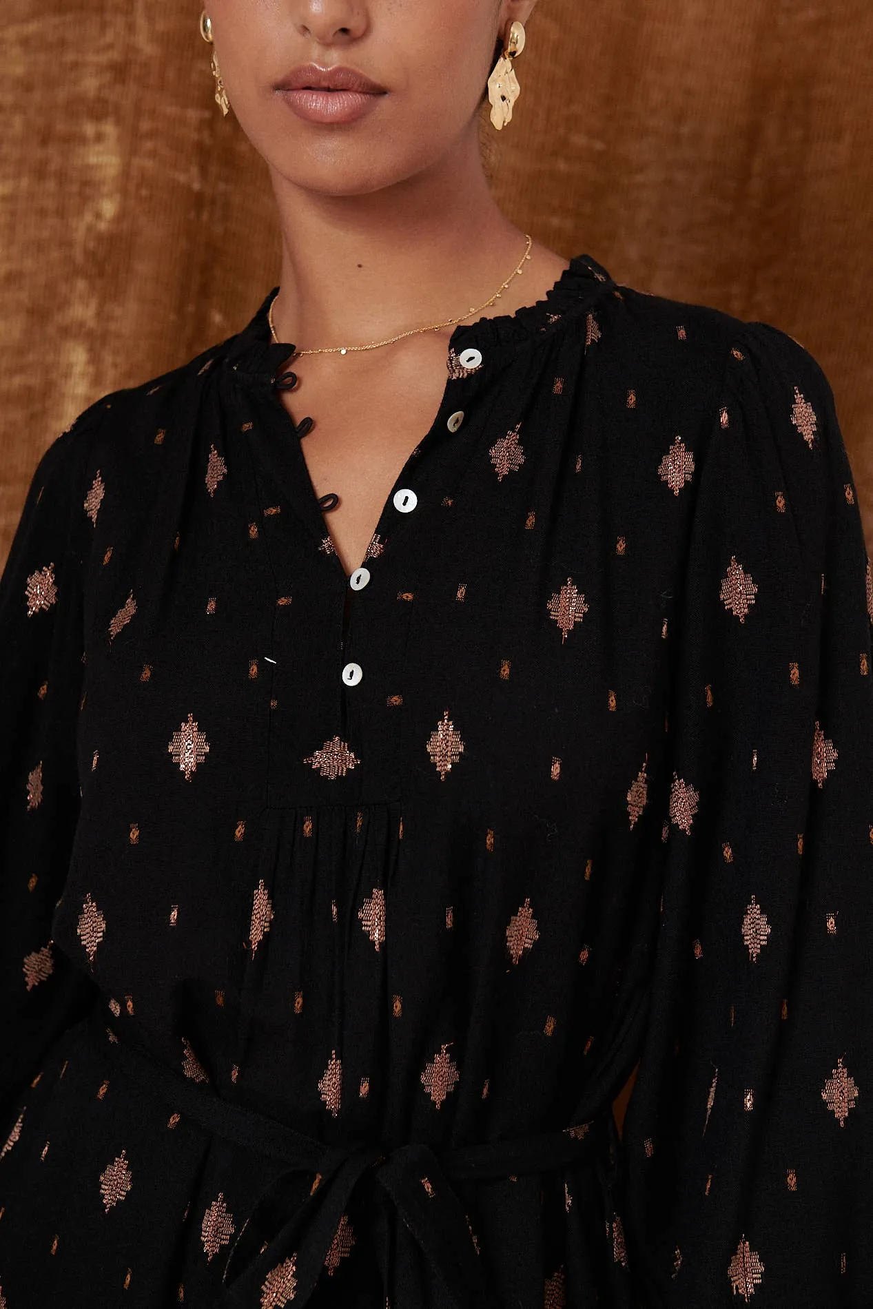 Embroidered Midi Dress
