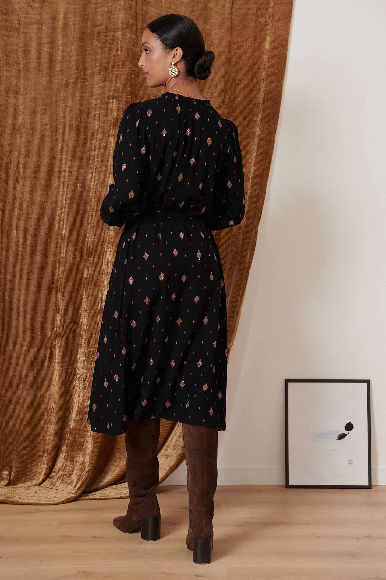 Embroidered Midi Dress