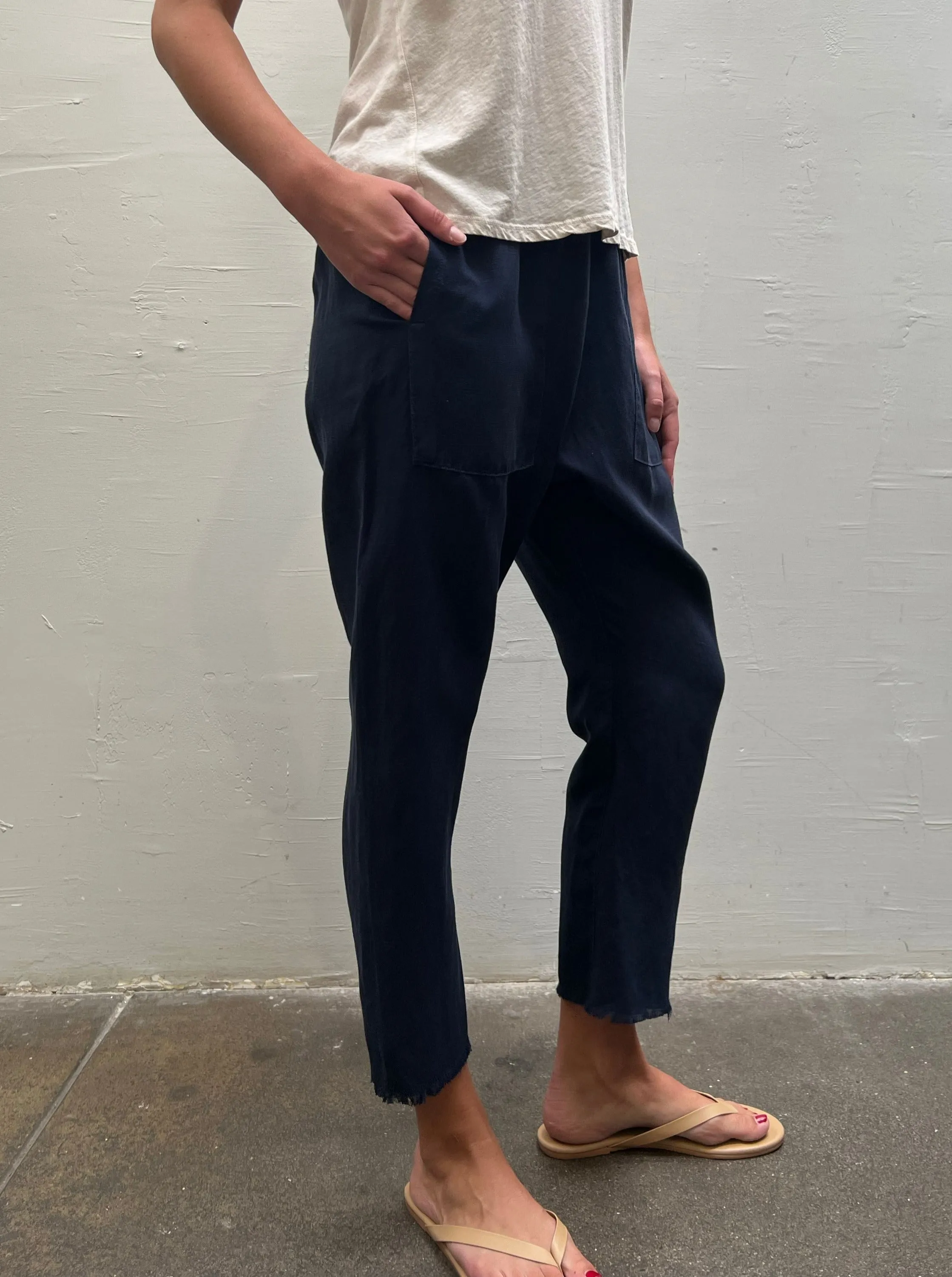 Erika Drop Pant in Linen - Night