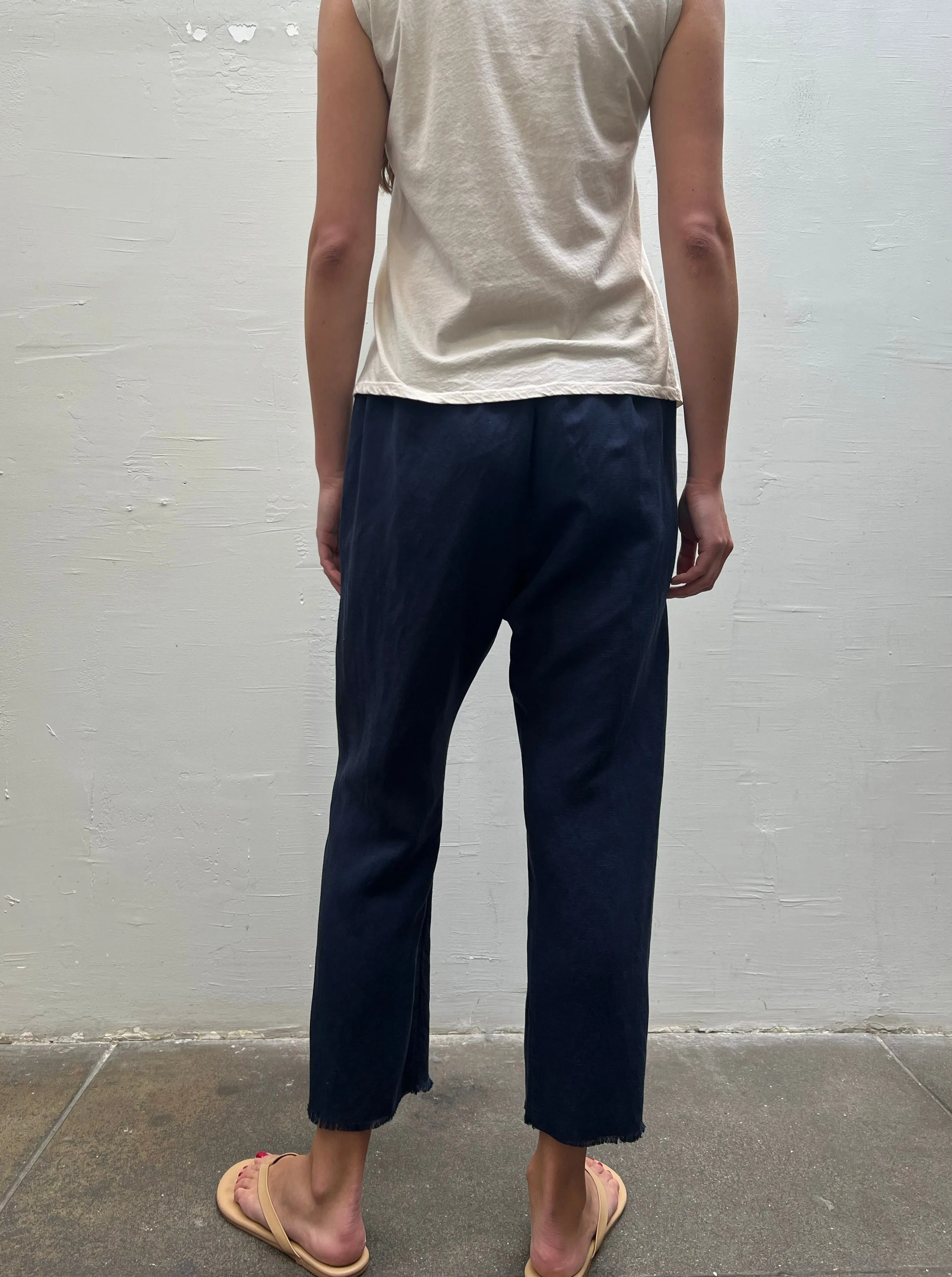 Erika Drop Pant in Linen - Night