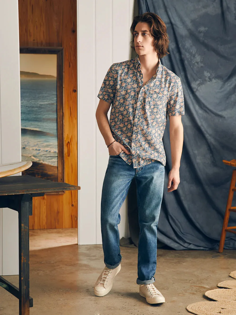 Faherty Men Short Sleeve Breeze Shirt