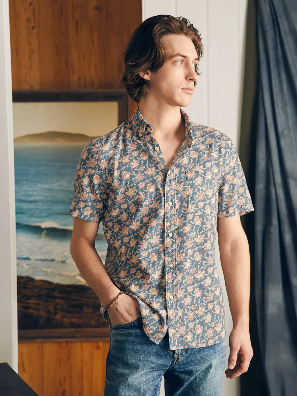 Faherty Men Short Sleeve Breeze Shirt