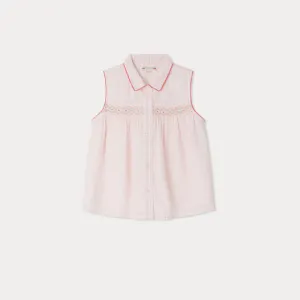 Fedra blouse smocked and embroidered checks