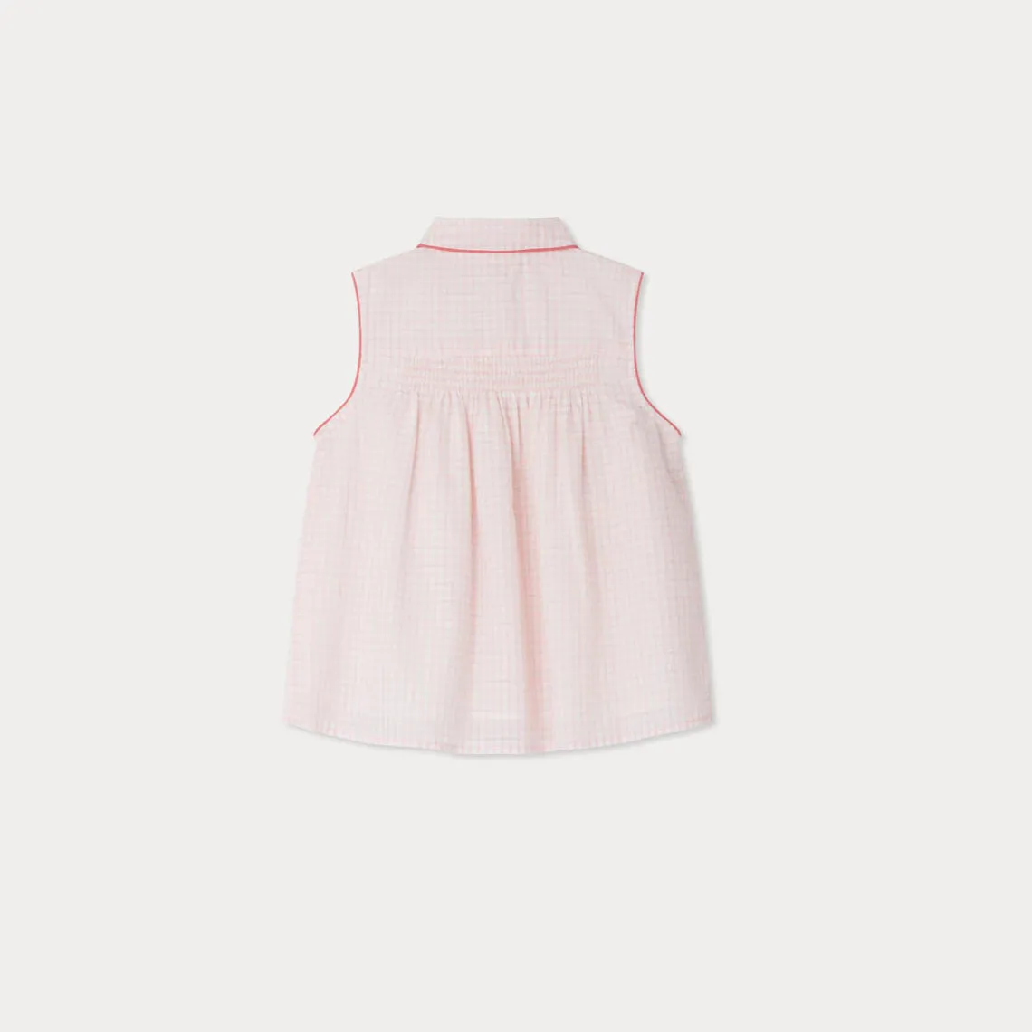 Fedra blouse smocked and embroidered checks