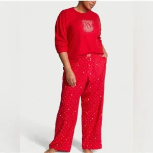Flannel Long-Sleeve Tee-Jama Set Victoria’s Secret