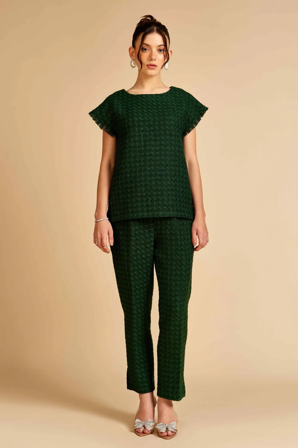 Forest Finesse Tweed Top