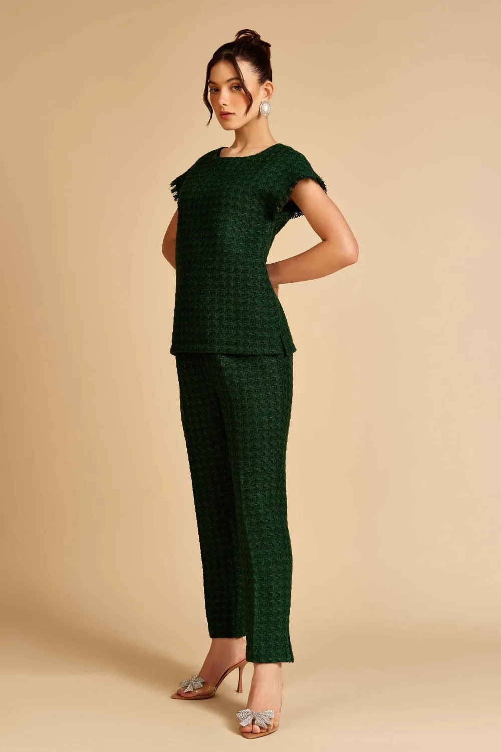 Forest Finesse Tweed Top