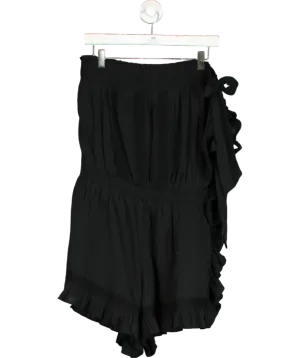 Free People Black Ruched Knot Side Midi Skirt UK L