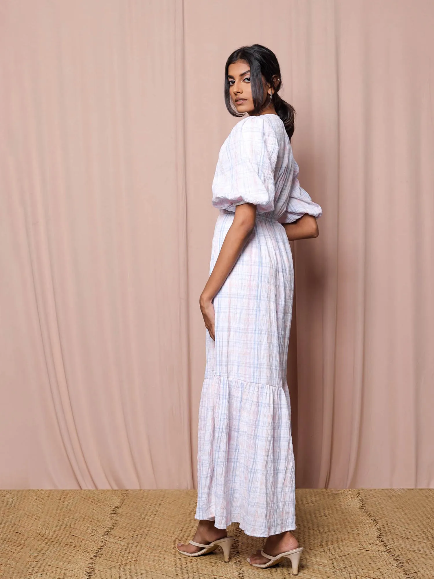 Front Mock Wrap Maxi Dress