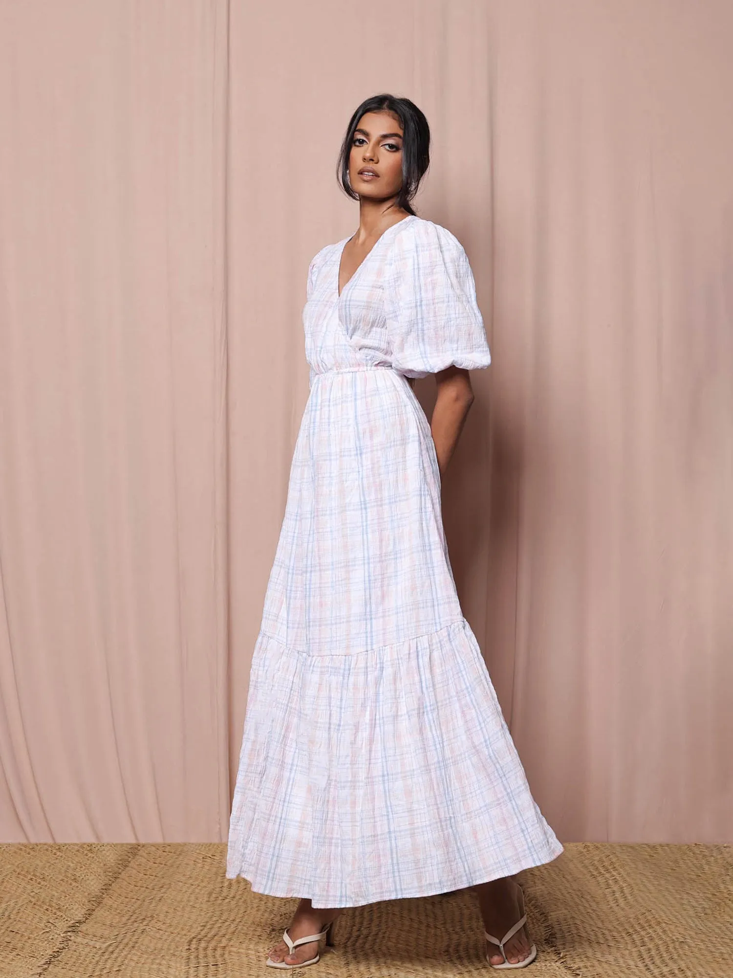 Front Mock Wrap Maxi Dress