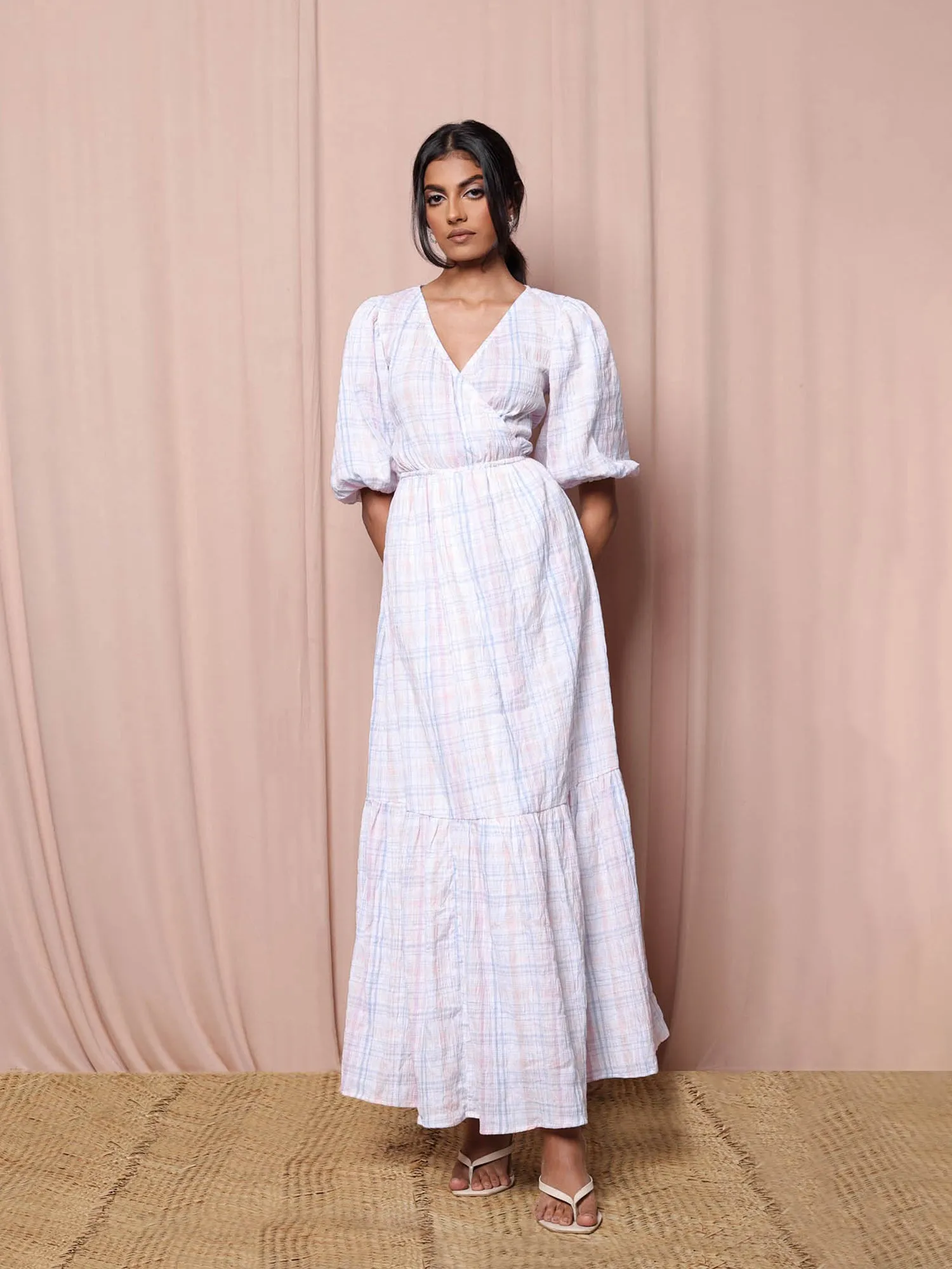 Front Mock Wrap Maxi Dress