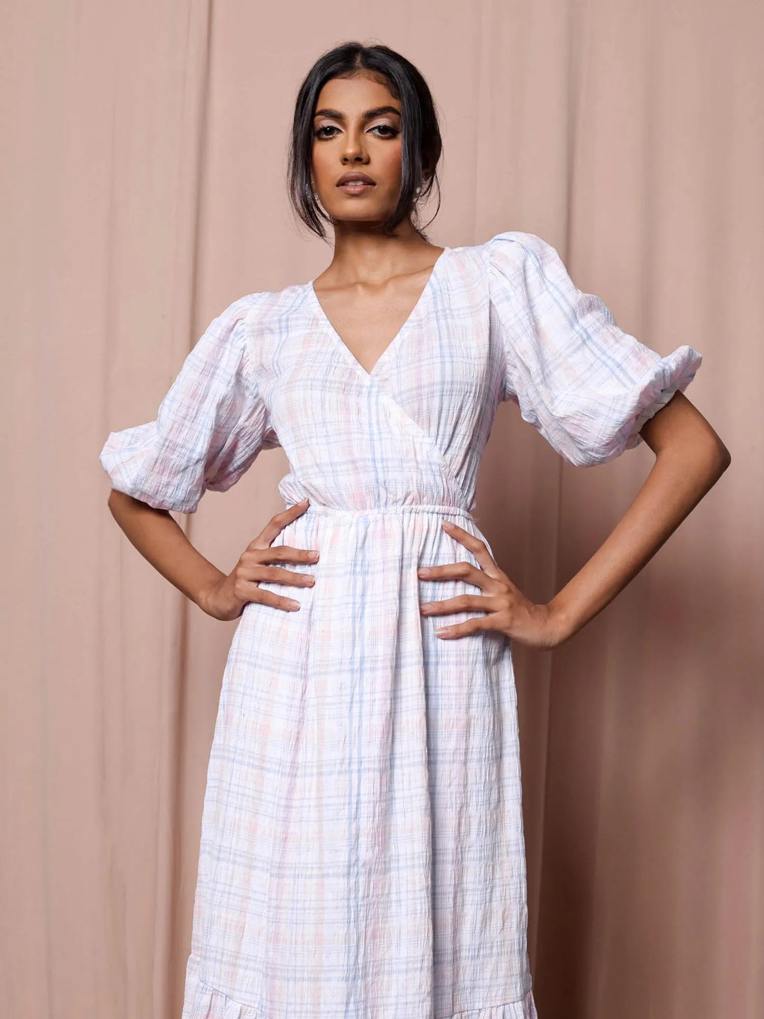 Front Mock Wrap Maxi Dress