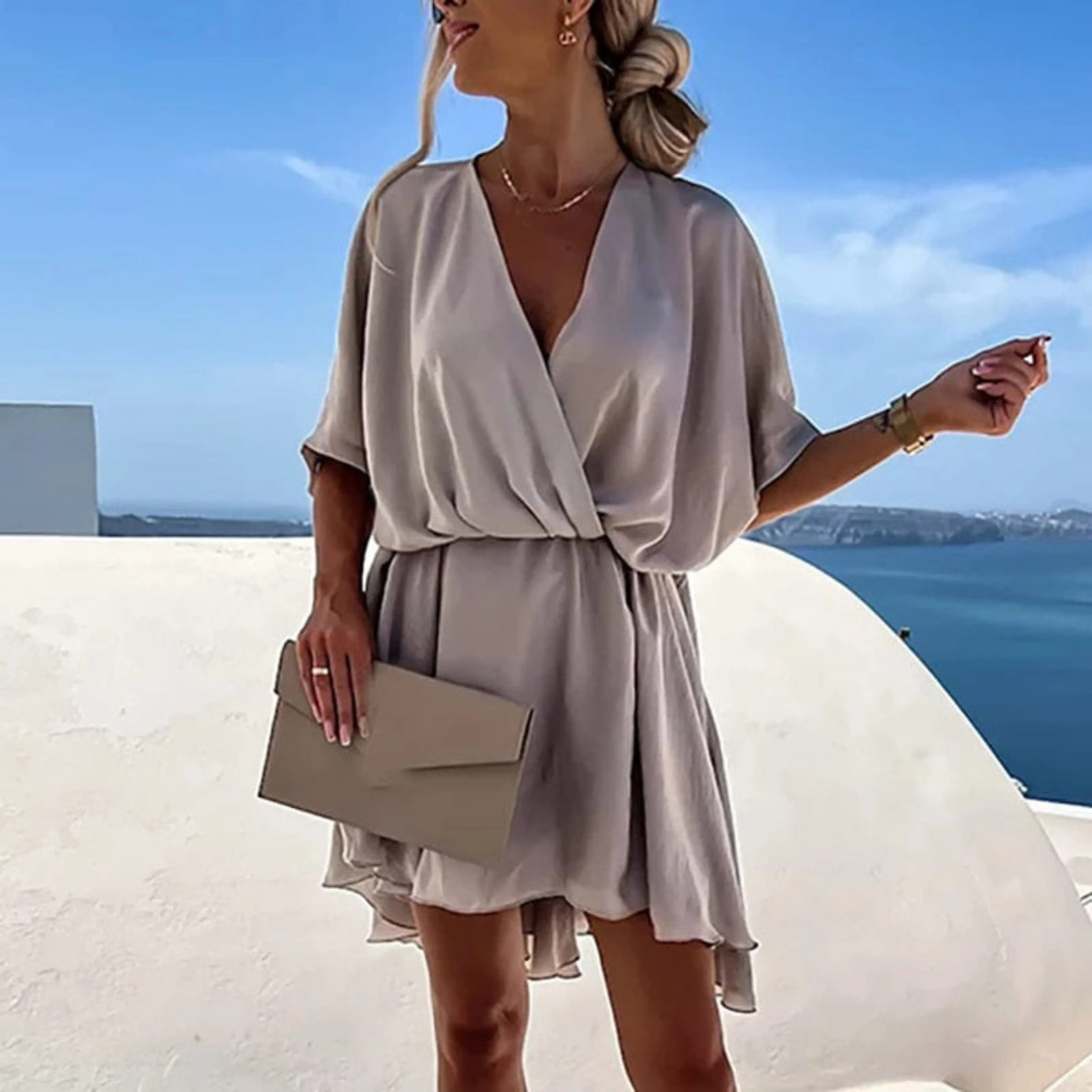 Gabriela® | Women's wrap dress V-neck mini