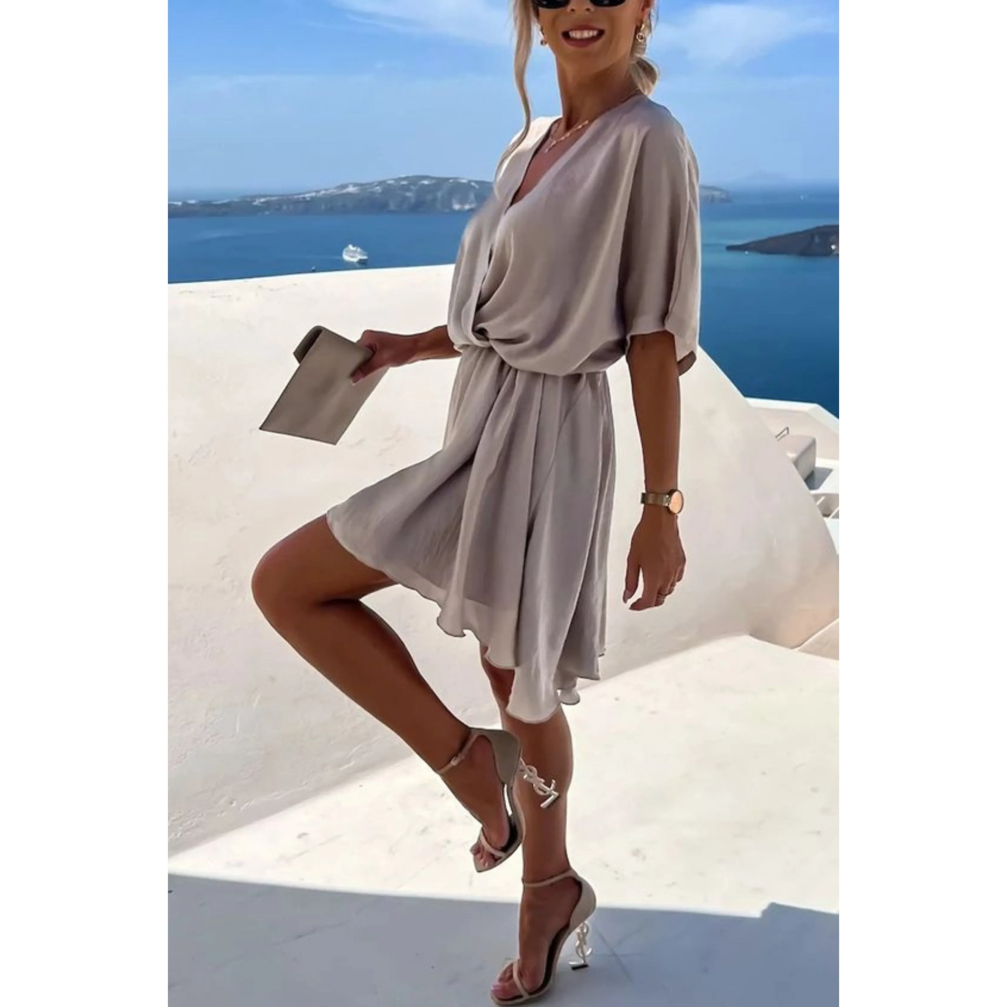 Gabriela® | Women's wrap dress V-neck mini