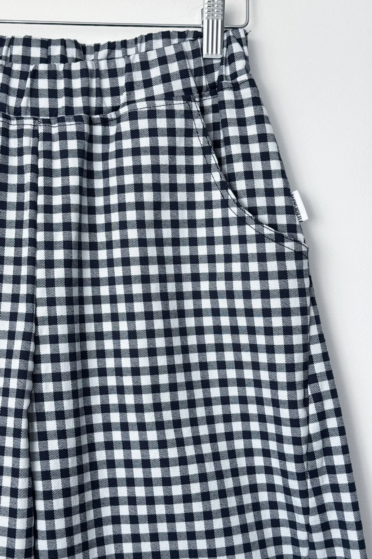 Gingham Arc Pant in Navy | Le Bon Shoppe