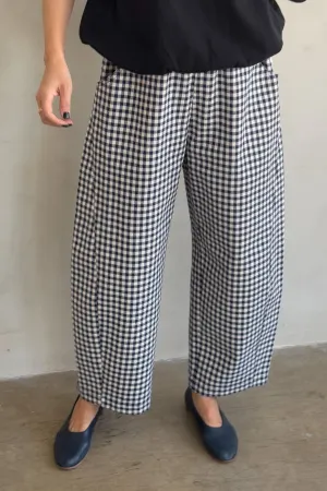 Gingham Arc Pant in Navy | Le Bon Shoppe