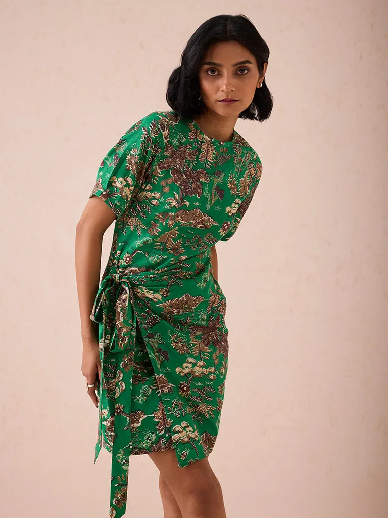 Green Fields Wrap Dress