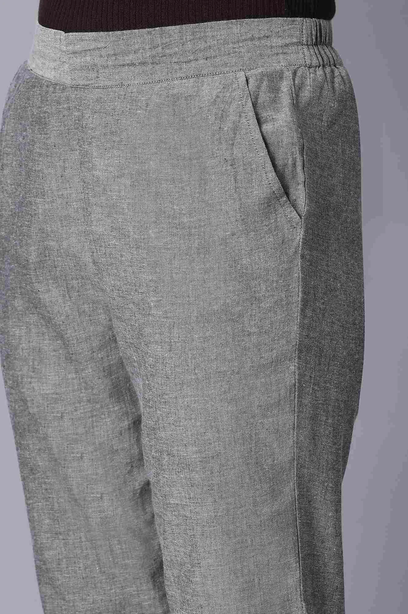 Grey Slim Fit Trouser Pants