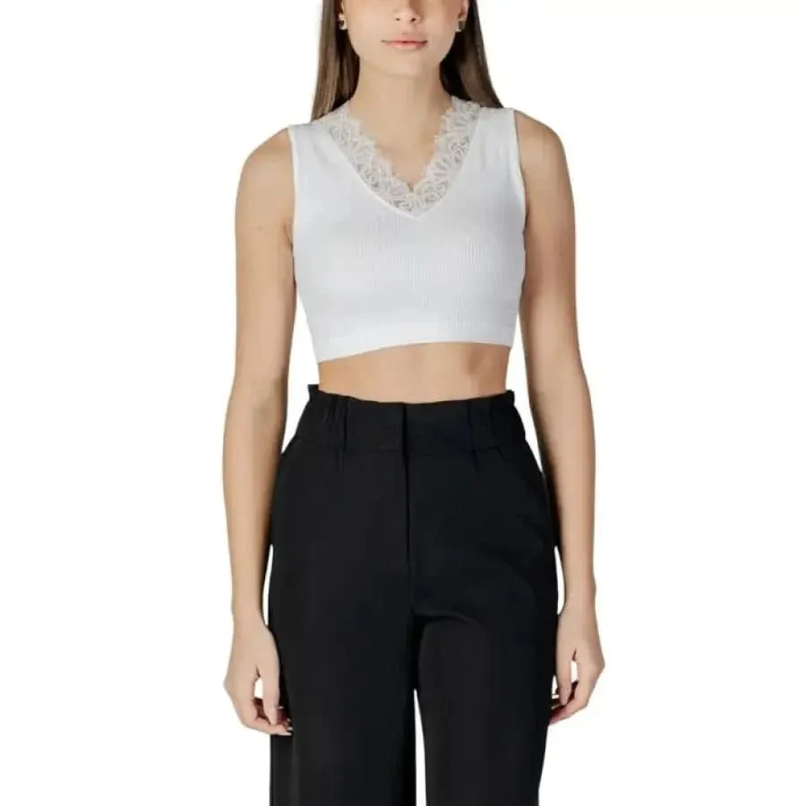 Guess Women's Black Sleeveless V-Neck Top