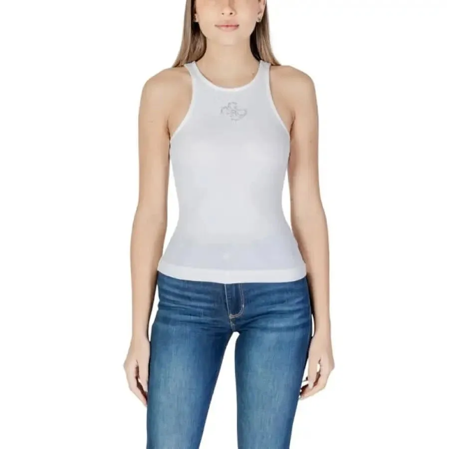 Guess Women's Blue Sleeveless Top