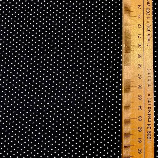 H65 | Jessica Viscose Jersey - Black & White Spot (94cm end of bolt)