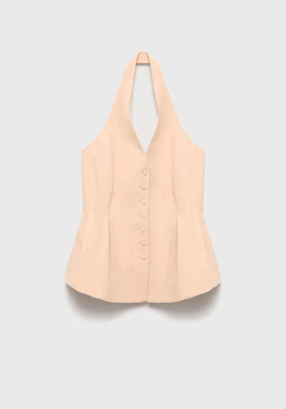 Halter neck vest with darts - Light/pastel Pink