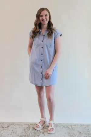 HEYSHA WASHED TWILL SHIRT DRESS