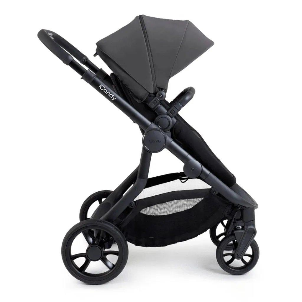 ICANDY Orange 4 Double Pushchair Bundle with Second Seat Fabric - Jet (Fossil)