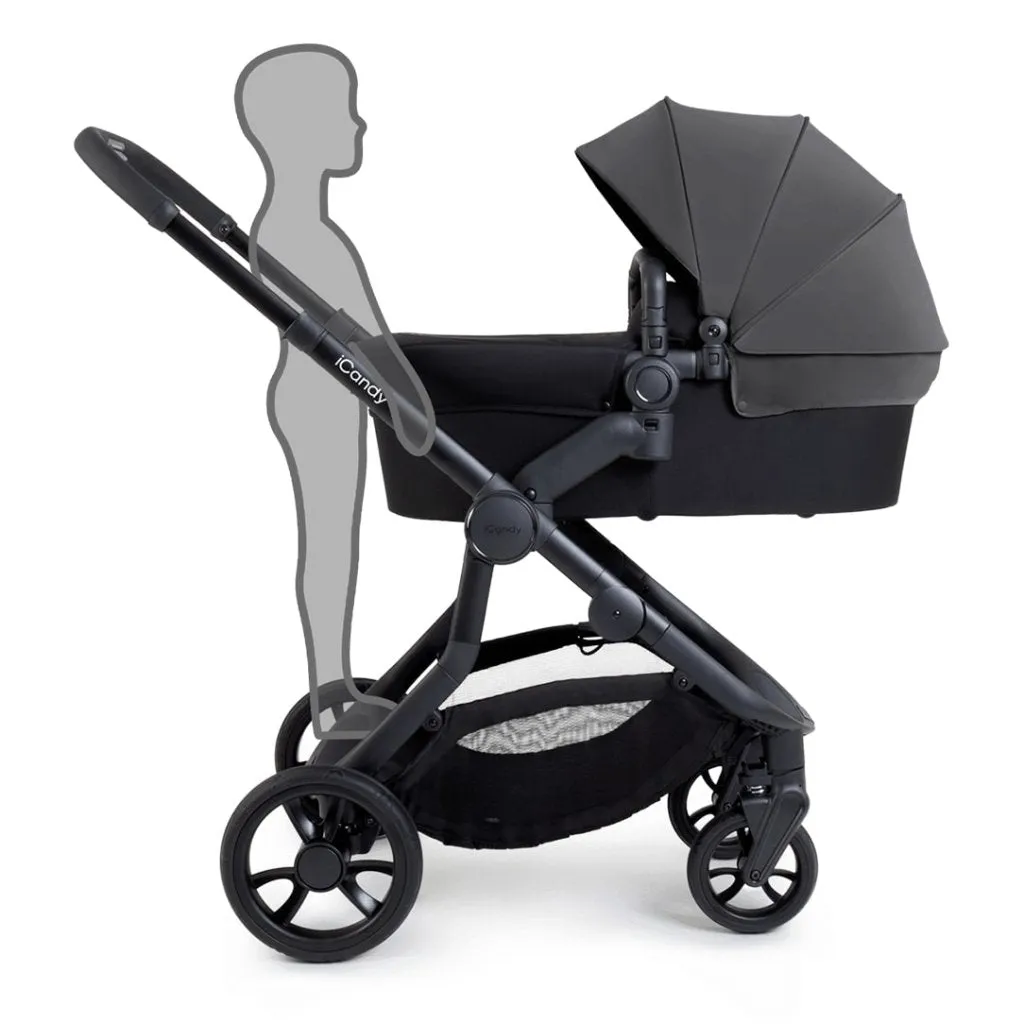 ICANDY Orange 4 Double Pushchair Bundle with Second Seat Fabric - Jet (Fossil)