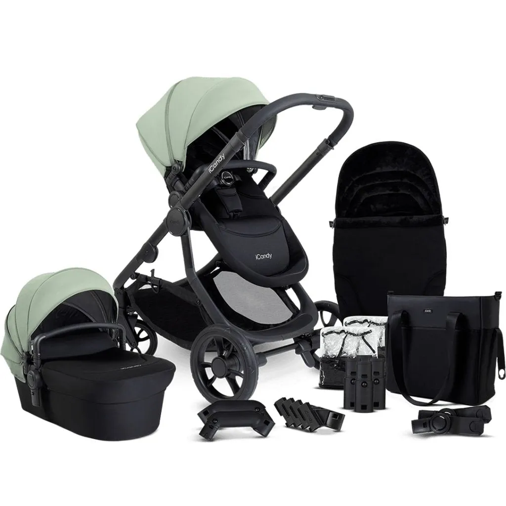 ICANDY Orange 4 Pushchair Combination Bundle - Jet (Pistachio)
