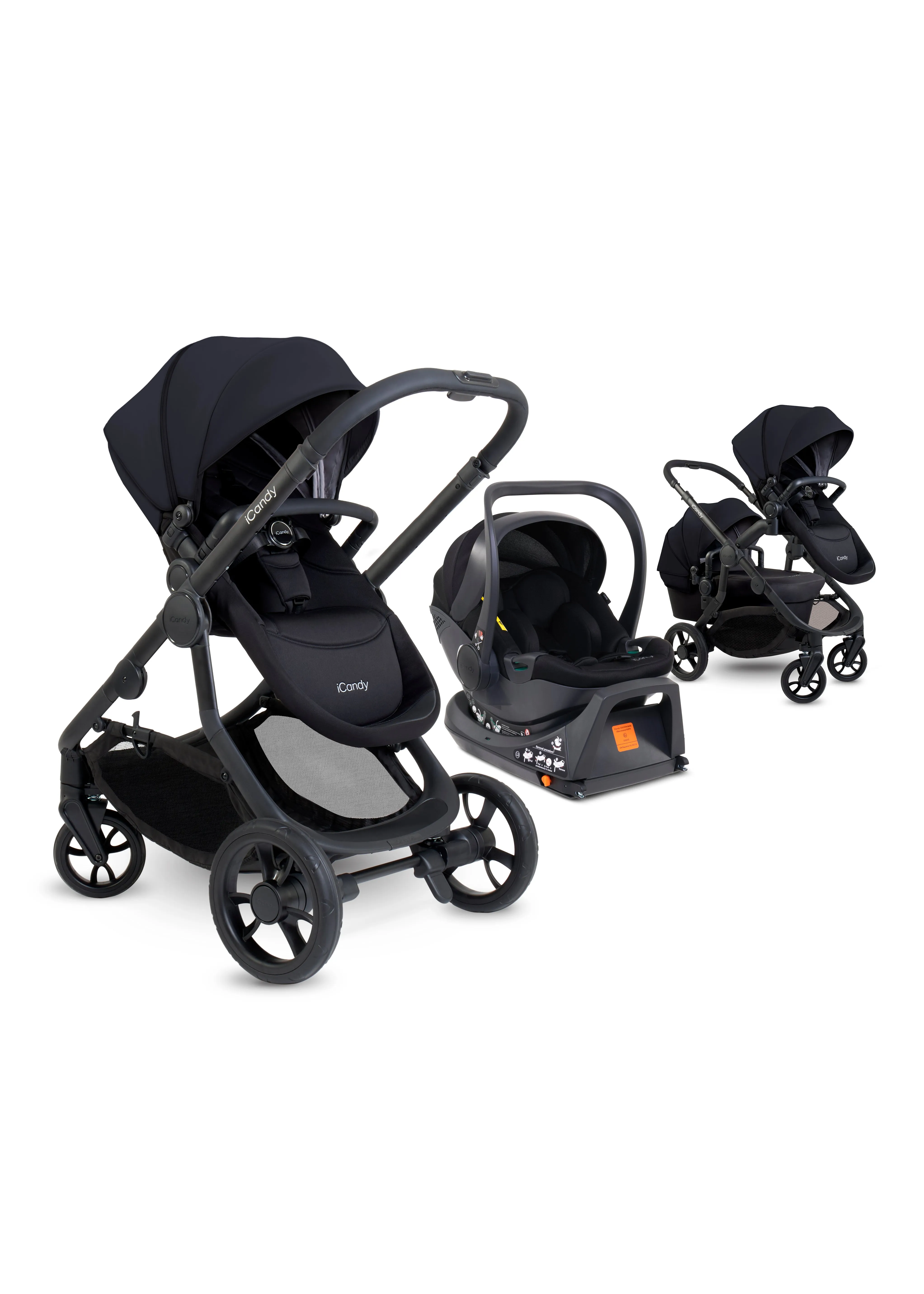 iCandy Orange 4 Pushchair with Cocoon Car Seat & Base - Jet Black Edition