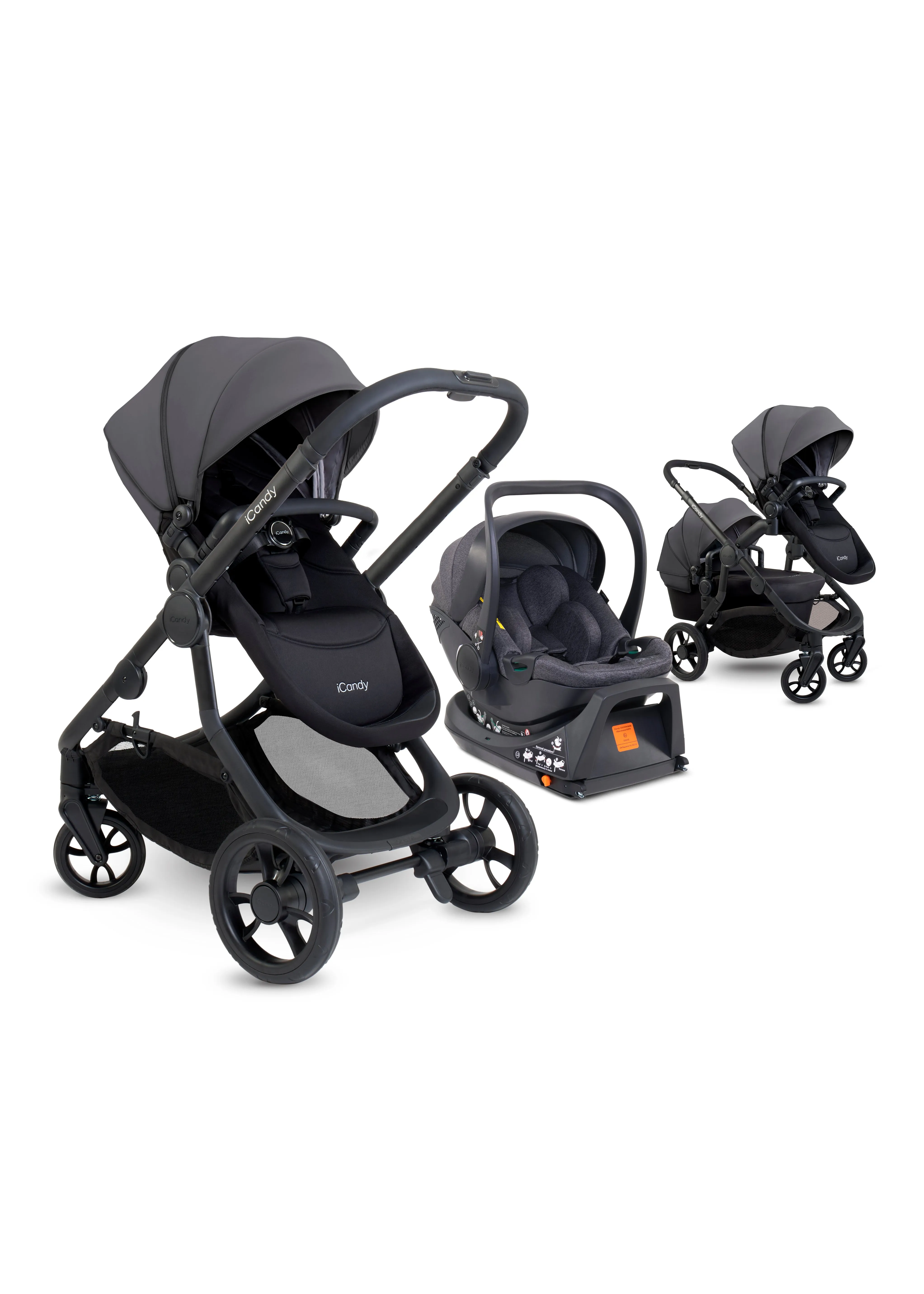 iCandy Orange 4 Pushchair with Cocoon Car Seat & Base - Jet Fossil Edition