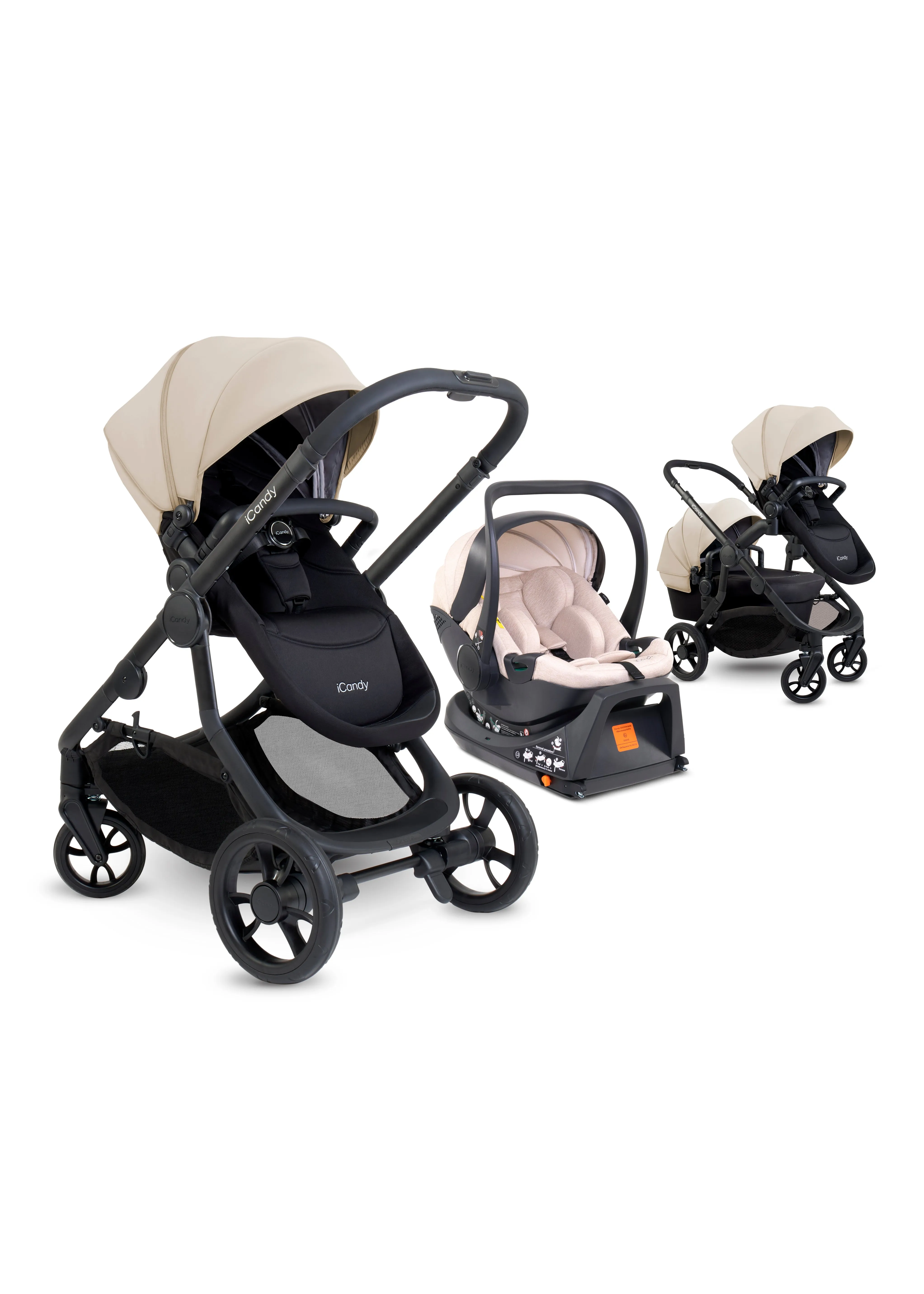 iCandy Orange 4 Pushchair with Cocoon Car Seat & Base - Jet Latte Edition
