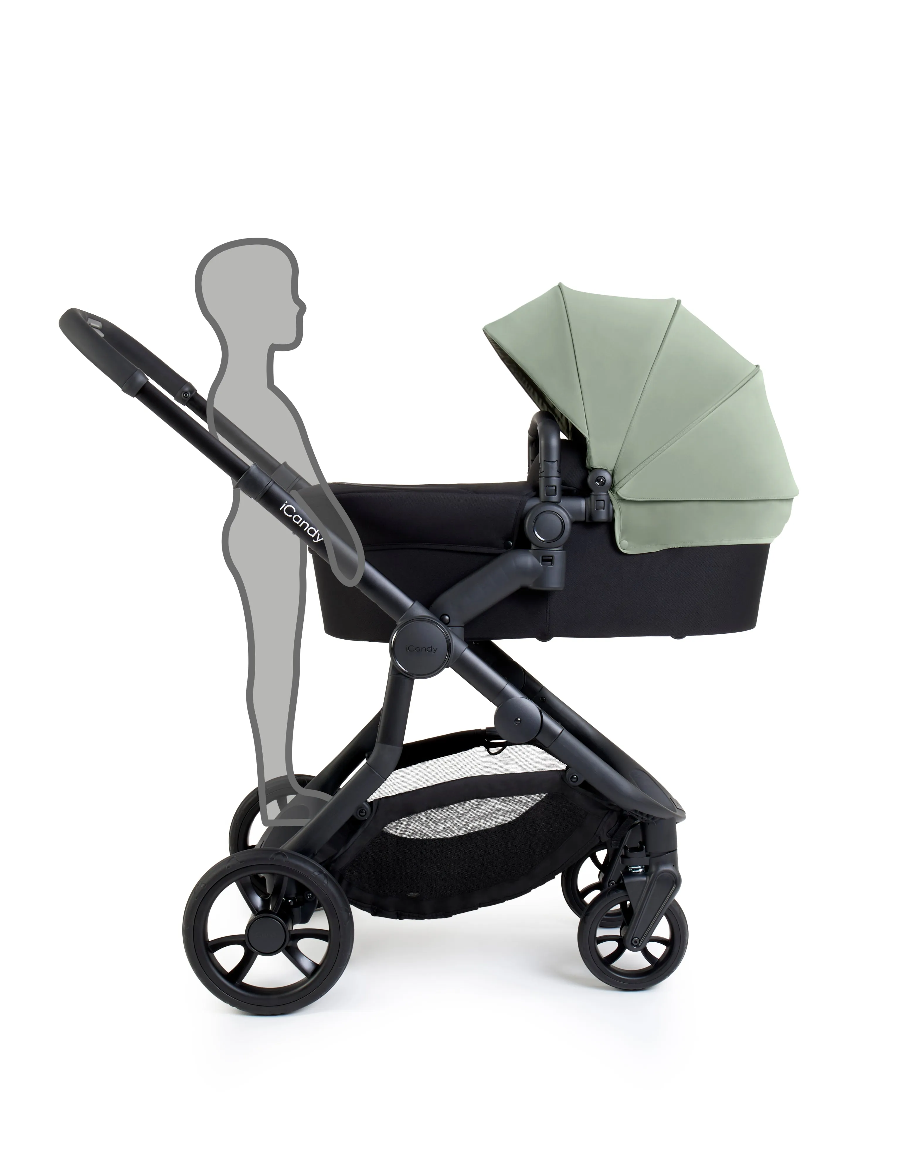 iCandy Orange 4 Pushchair with Cocoon Car Seat & Base - Jet Pistachio Edition