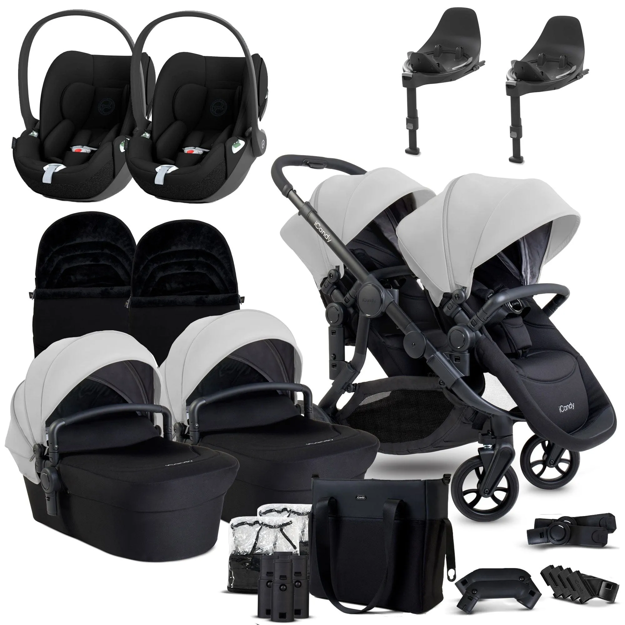 iCandy Orange 4 Twin Cybex Travel System in Glacier