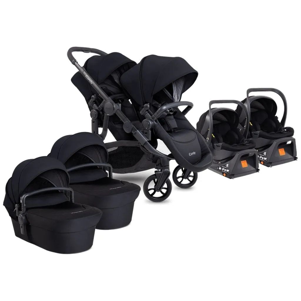 ICANDY Orange 4 Twin Travel system with Cocoon Car Seat - Black Edition