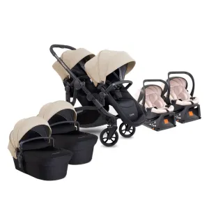 ICANDY Orange 4 Twin Travel system with Cocoon Car Seat - Latte