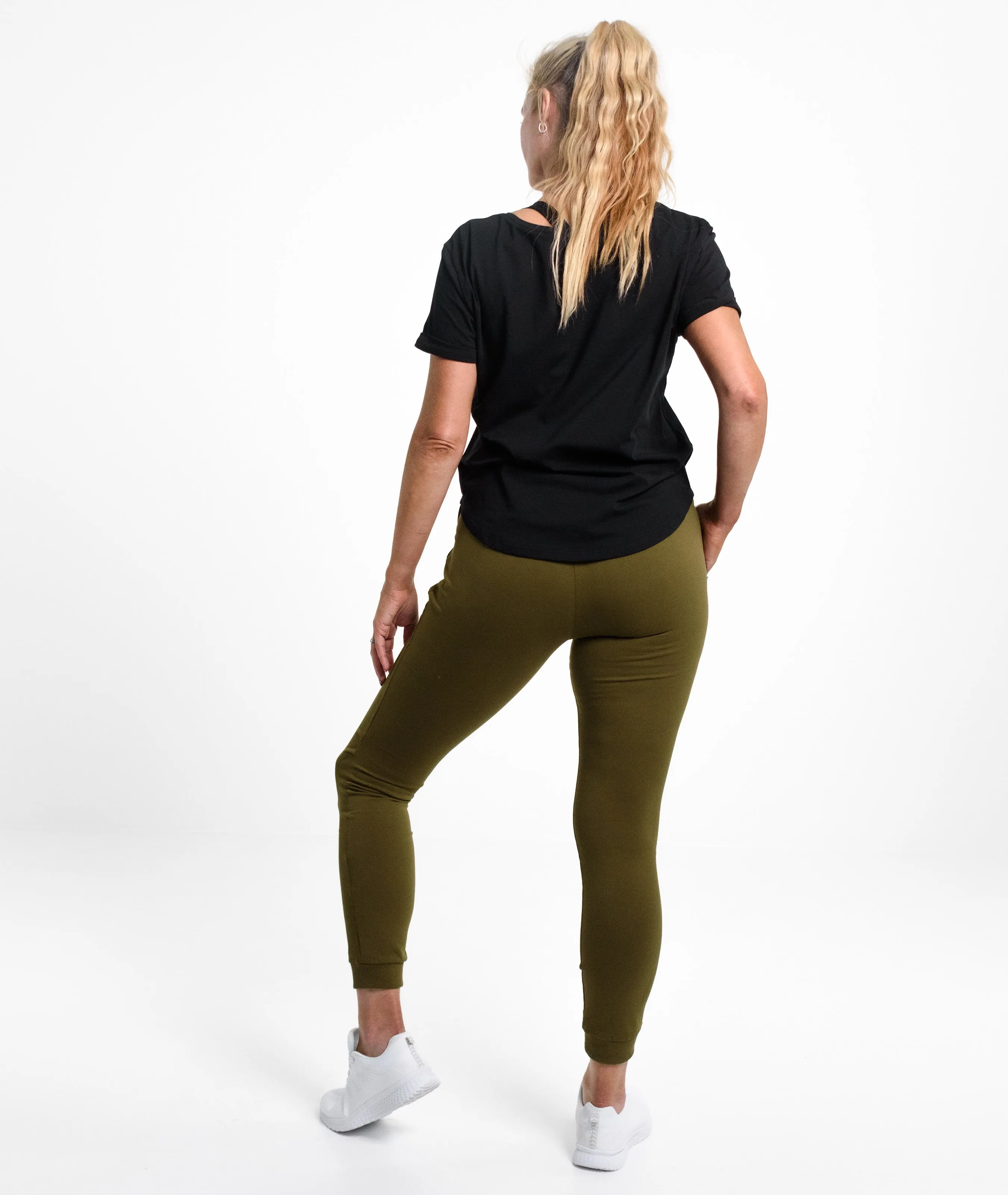 Isabella Slim Fit Full Length Active Jogger - Olive