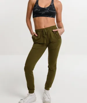 Isabella Slim Fit Full Length Active Jogger - Olive