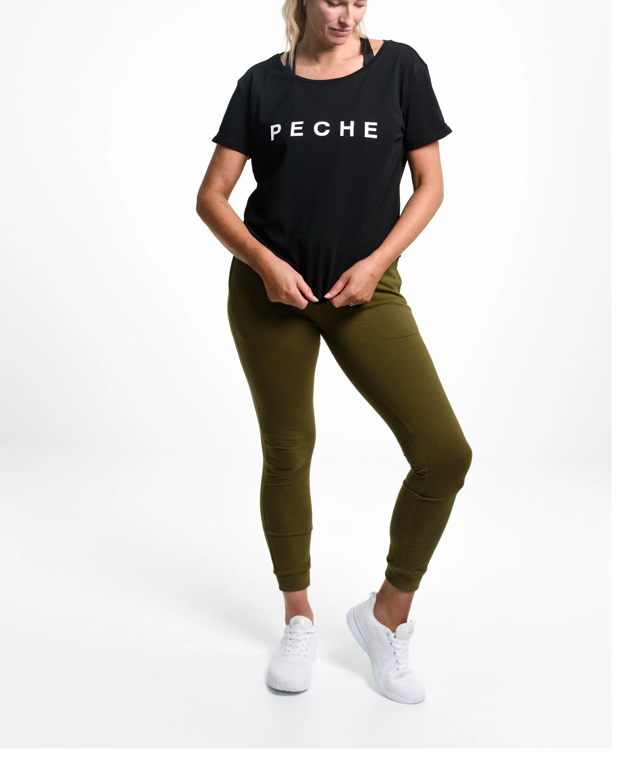 Isabella Slim Fit Full Length Active Jogger - Olive