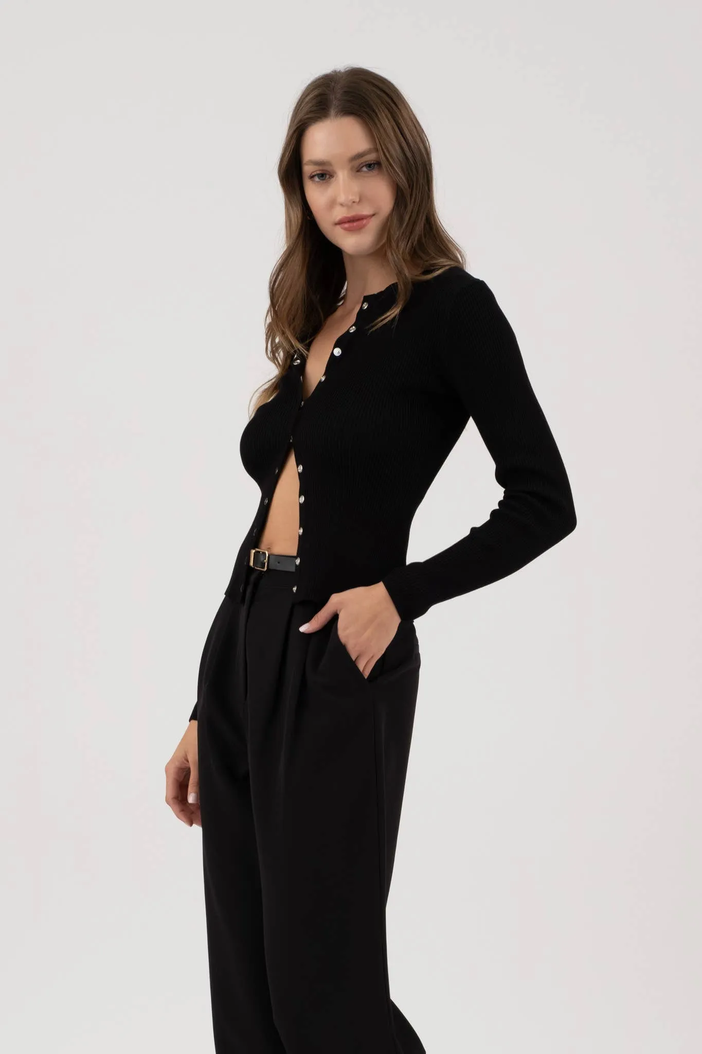 Jade Button Down Knit Top