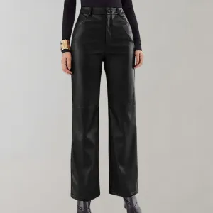 Jaska - Straight-cut leather pants