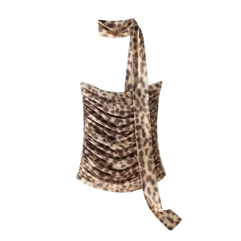 JazzHer Leopard Print Tulle Skirt Woman Vintage High Waist Long Skirts For Women Summer Mesh Midi Skirt Elegant Women's Skirts
