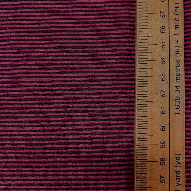 Jessica Viscose Jersey - Cerise Stripe