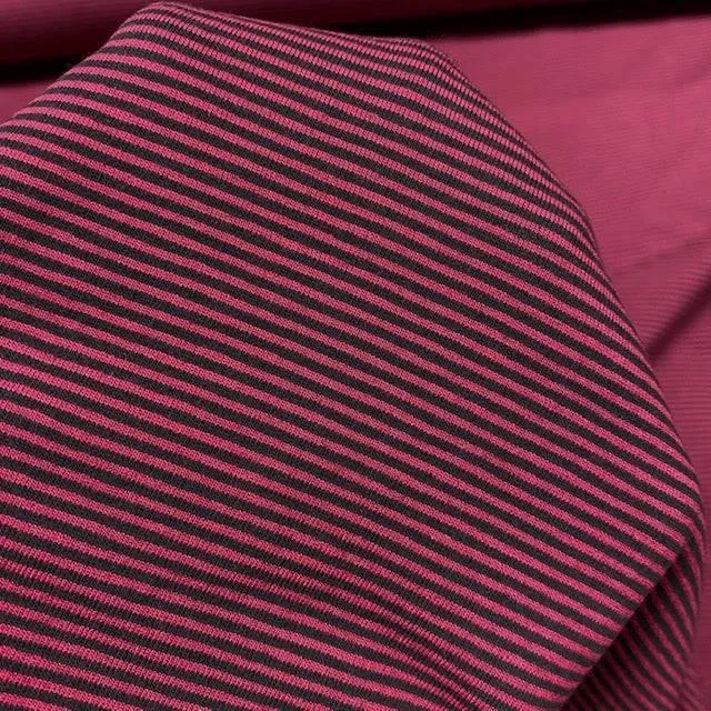 Jessica Viscose Jersey - Cerise Stripe