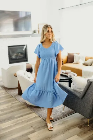 Kendall Dress in Coastline Blue