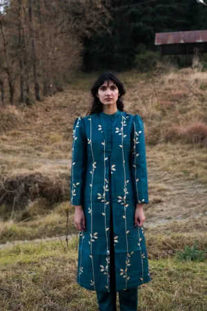 Kesang Printed Handwoven Silk Jacket Set