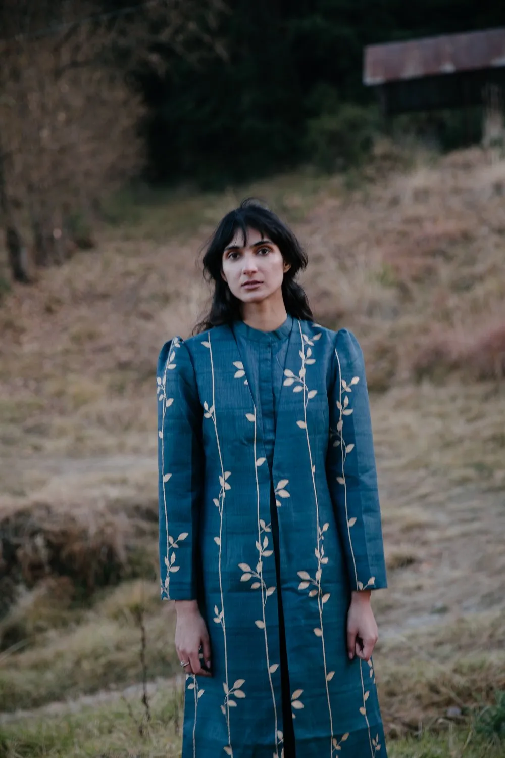 Kesang Printed Handwoven Silk Jacket Set